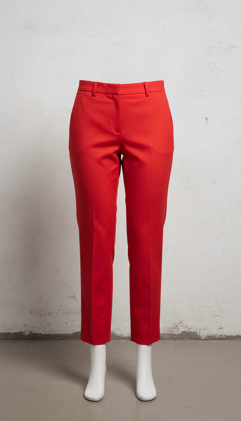 Signal Red Cropped Trousers