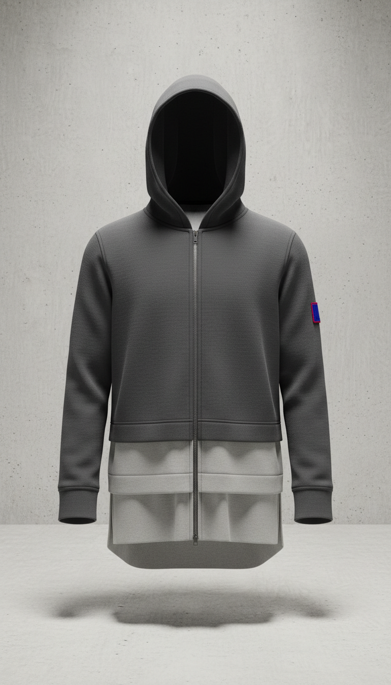 Urban Charcoal Layered Hoodie