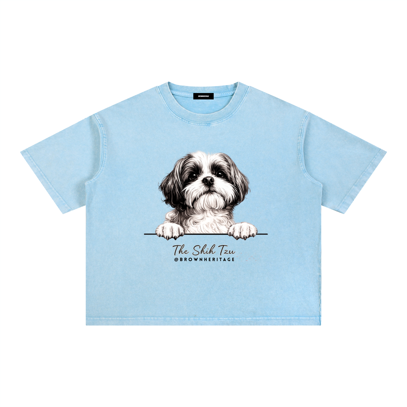 The Shih Tzu- Mineral Wash Boxy Cotton T-Shirt